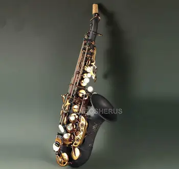 Popular carbon black Soprano Saxophone Curved sax WSS-656 With Case