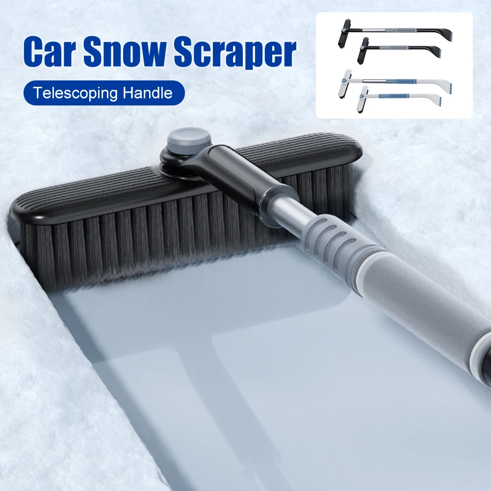 

34 Inch Snow Brush Ice Scraper for Car Glass Extendable Snow Scraper with 360° Rotatable Head EVA Foam Grip for Car SUV Truck