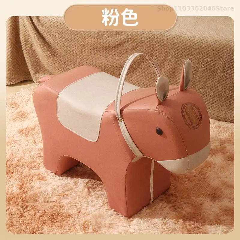 Little Donkey Pet Stool Living Room Decoration Universal Wheel Stool Animal Sitting Shoe Changing Children