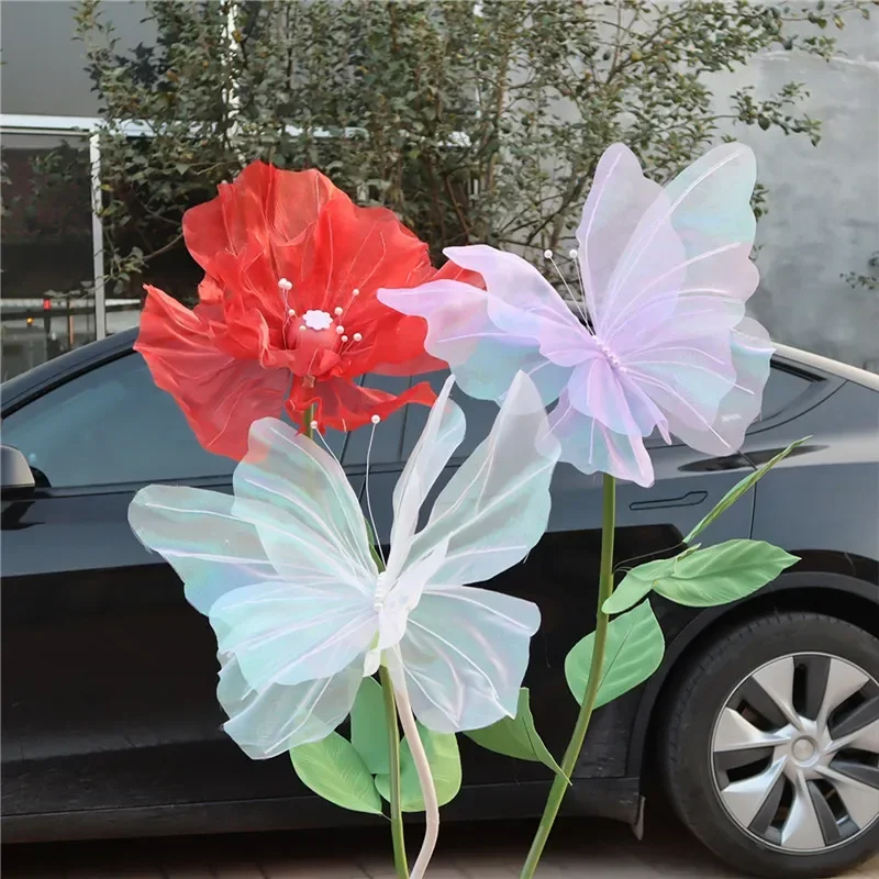 Giant Paper Butterfly Road Leading Wedding Party Window Show Display Decoration Butterfly Festival Decor Supplies Accessories