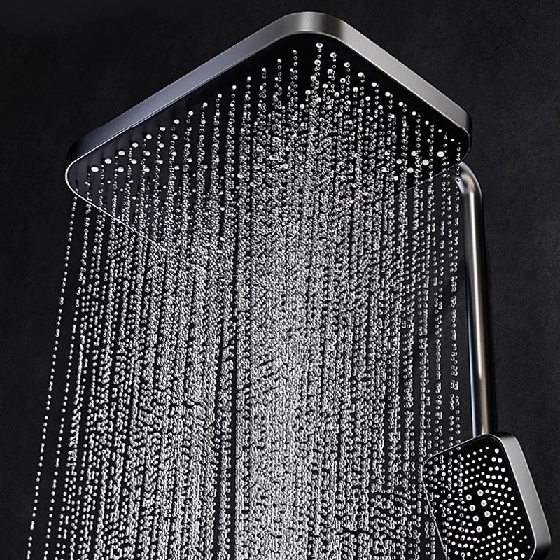 

Black Silver Rainfall Shower Head Wall Adjustable Top Rain Shower Heads Bathroom Ceiling Showerhead Shower Faucet Accessories