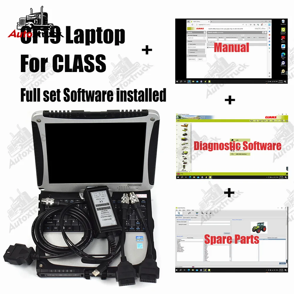 

Full set FOR CLAAS spare parts diagnostic interface CF19 Laptop CANBUS MetaDiag CLASS agriculture construction diagnostic tool