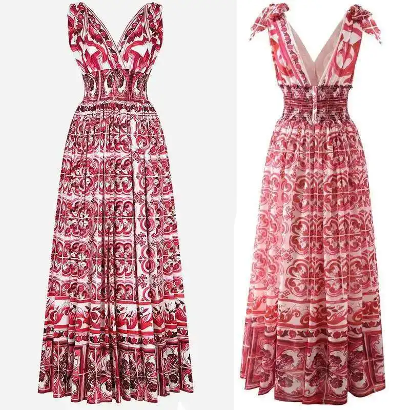 JAMERARY المدرج الصيف عطلة فستان ماكسي المرأة السب...