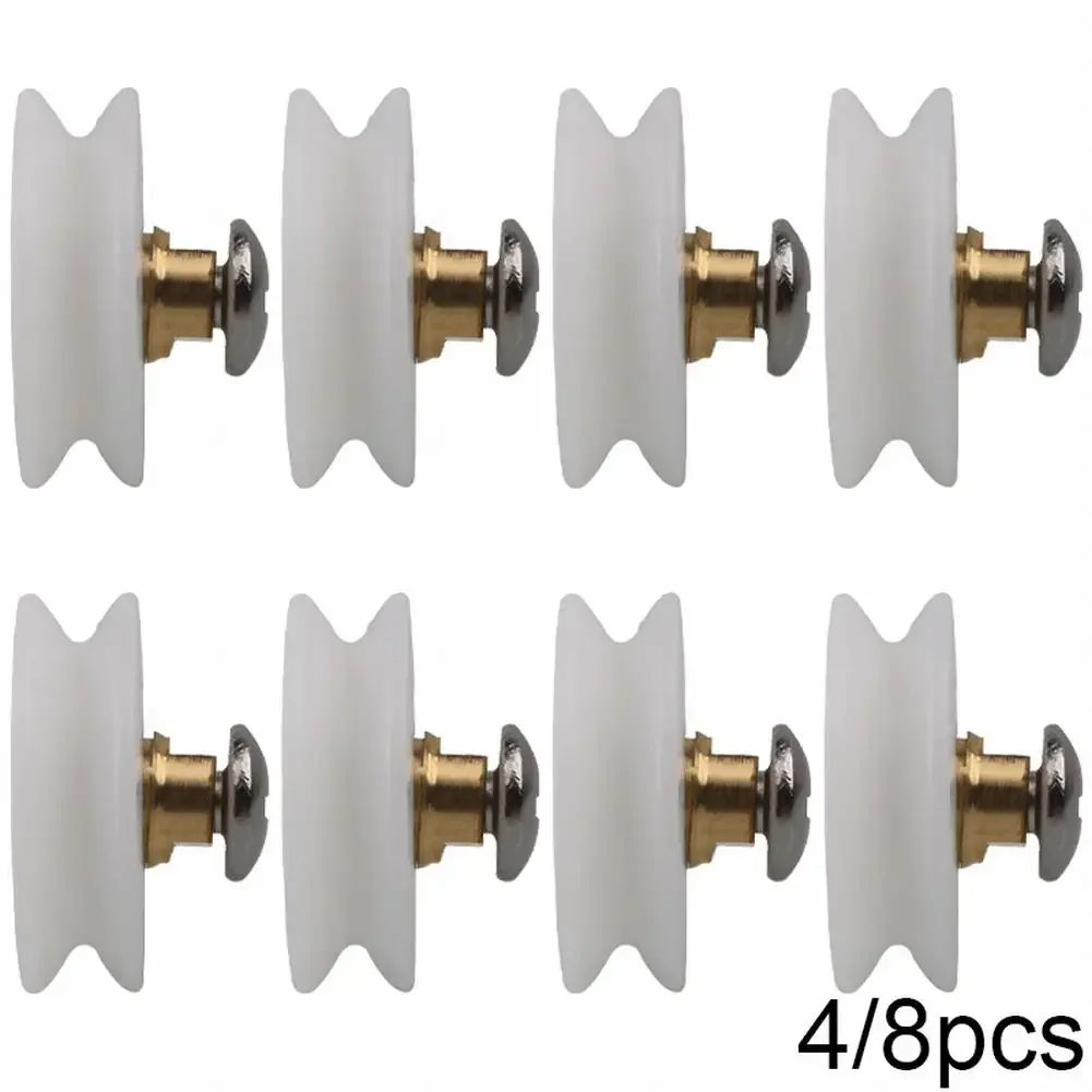 4/8pcs Shower Door Rollers / Runners / Wheels Grooved 22mm Diameter Shower Sliding Door Wheel Runner Pulley Parts shower door rollers shower room pulley shower room rollers