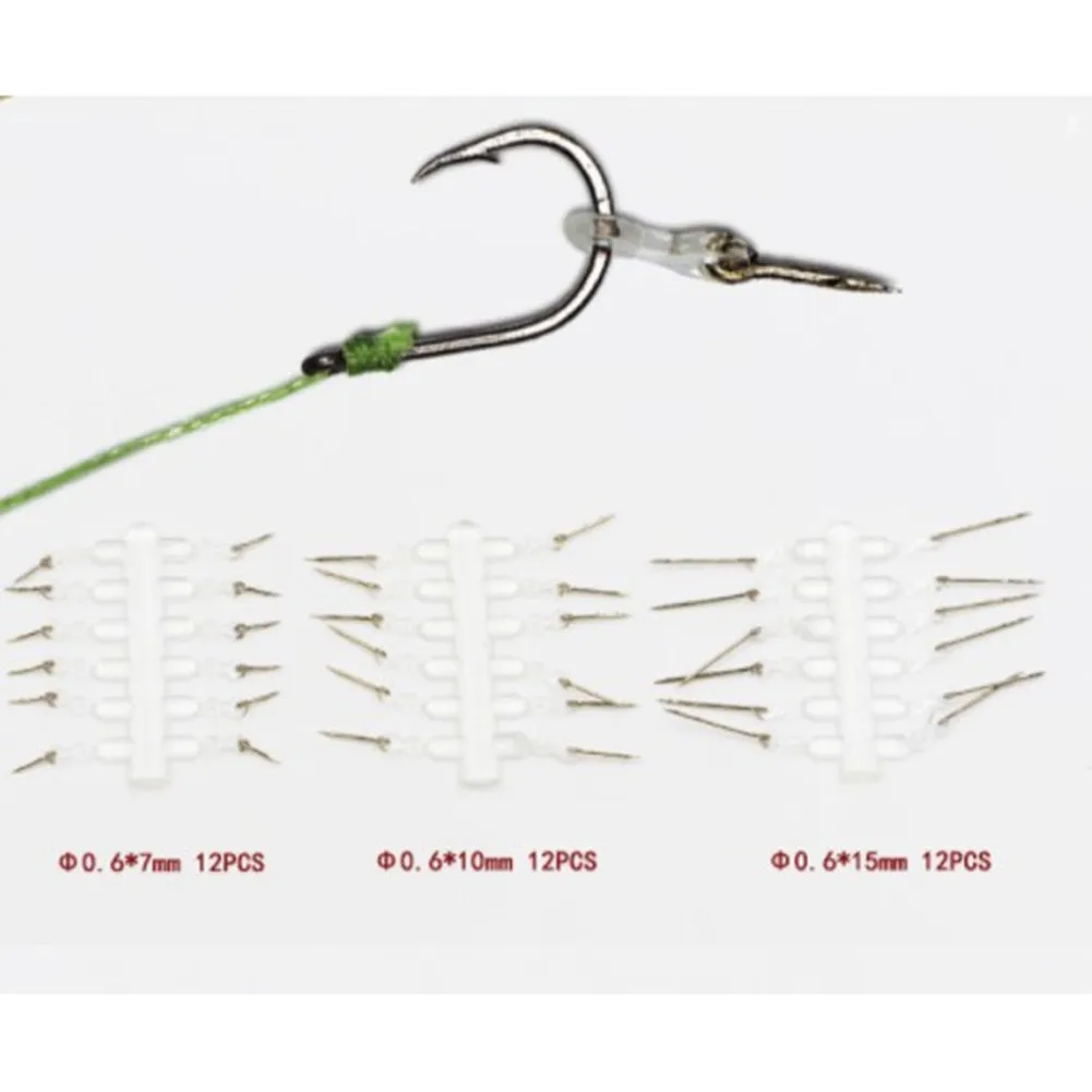 12pc Angeln Köder Sting Boilies Pin-Mais Ronnie Haar Rig Tackle Für Karpfen Angeln Köder Spike Mit Stacheldraht haken Mit Silikon Ring – Detail 3