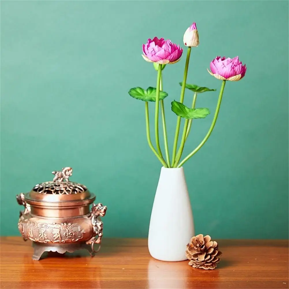 

Simulated Lotus Simulated Flowers Home Decor Light Pink Purple Silk Flower Simulated Lotus Flowers Home Study Decoration