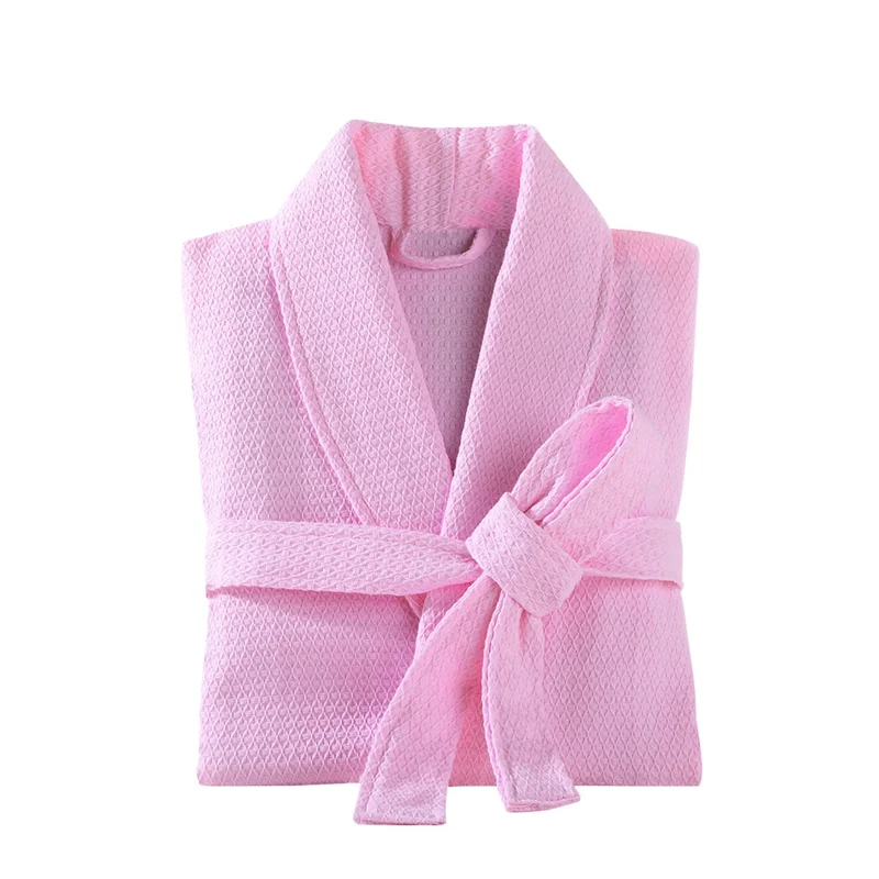 Waffle Robe 100% Cotton Robe Lovers Hotel Robe Men And Women Robe Bathrobe Soft Sleeprobe Male&Female Casual Cotton Homewear