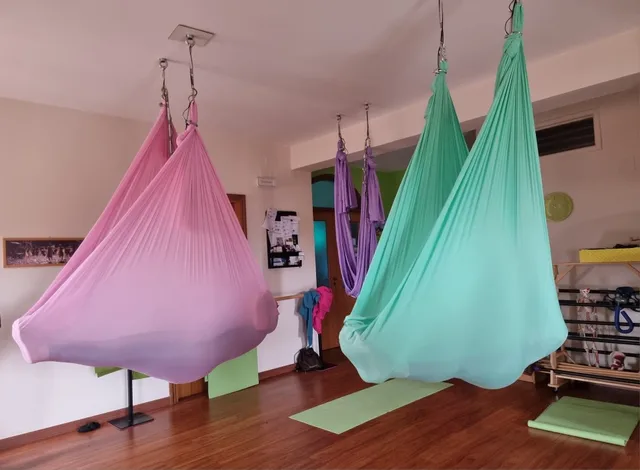 1-9m Aerial Yoga Hammock Fabric Flying Swing Bed Anti-Gravity Trapeze Inversion Aerial Traction Touch Meditation Device 4