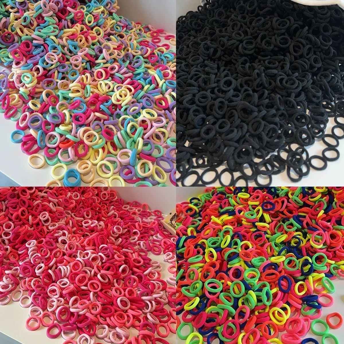 100/300Pcs Hair Bands for Girls Colorful Nylon Scrunchie Hair Ties Rubber Band Kids Elastic Hair Leagues Girl Hair Accessories