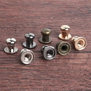 100sets Zinc Alloy Chicago Button Stud Head Pin Button Studs and Posts Spot Screwback CraftLeather Nail Rivet