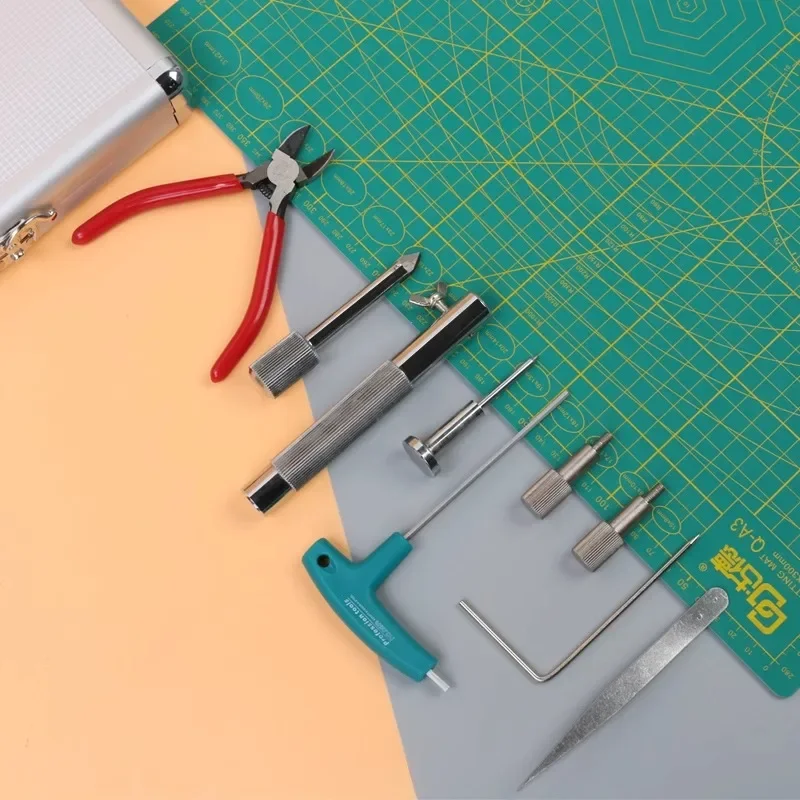 업그레이드 인증서 리벳 바인딩 머신 공구 상자 칼 그라인더 튜브 바늘 가위 펜치 나사 L 형 분해