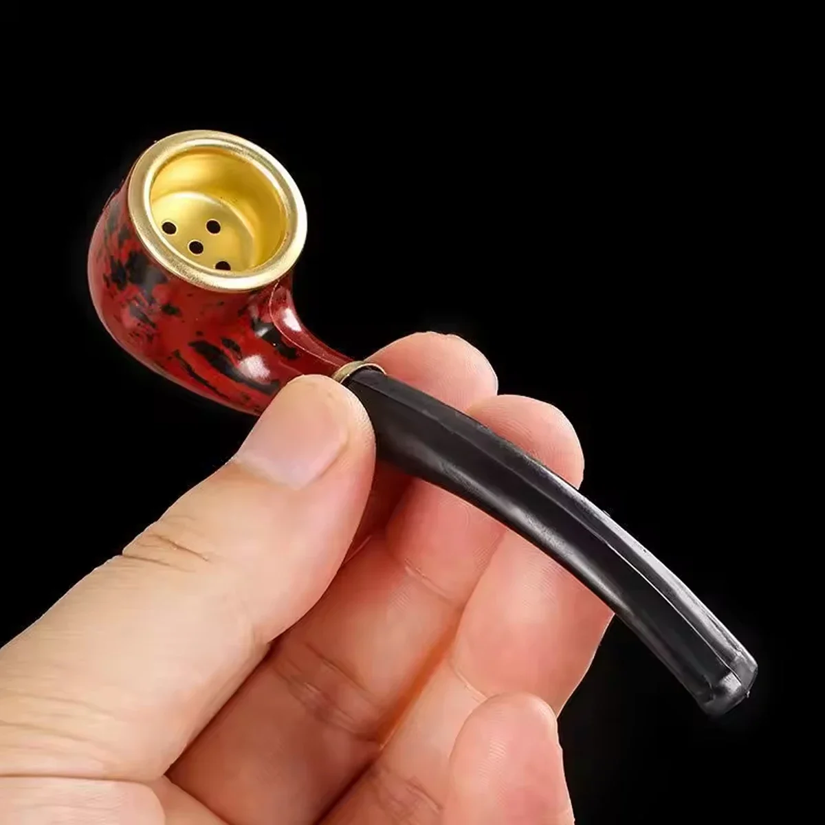 Resin Pipe Retro Handheld Smoking Pipe Cigarette Accessories