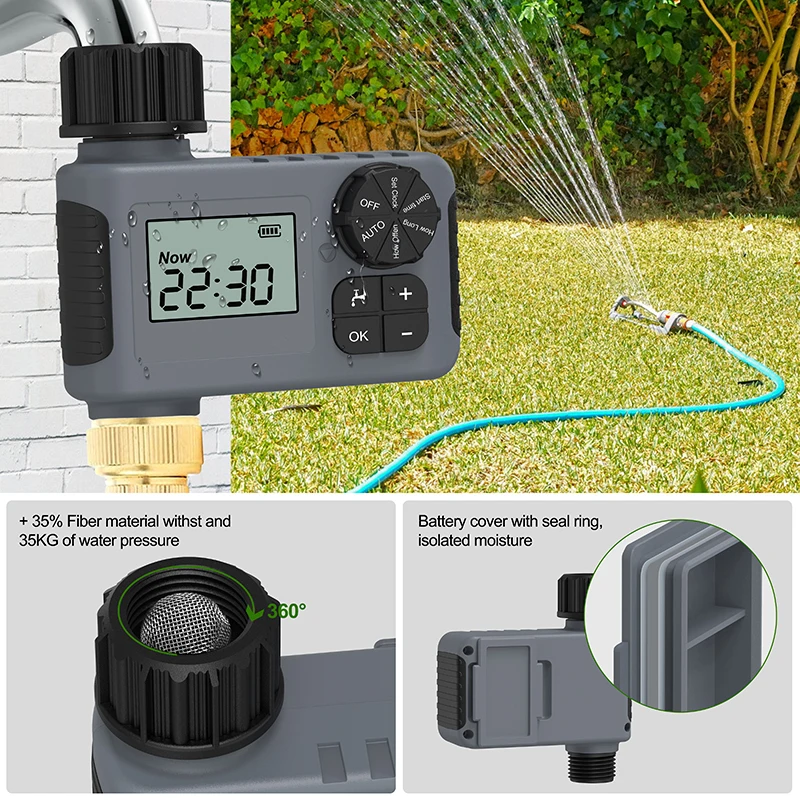 Single-Outlet Hose Watering Timer Electronic Garden Watering Irrigation Controller System With LCD Screen AA size battery 5