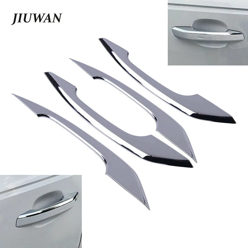 

4 Pcs Car Door Handle Decoration Strips Fit For Audi A4 S4 RS4 B9 A5 S5 RS5 Chrome ABS Silver Door Side Pull Handle Molding Trim