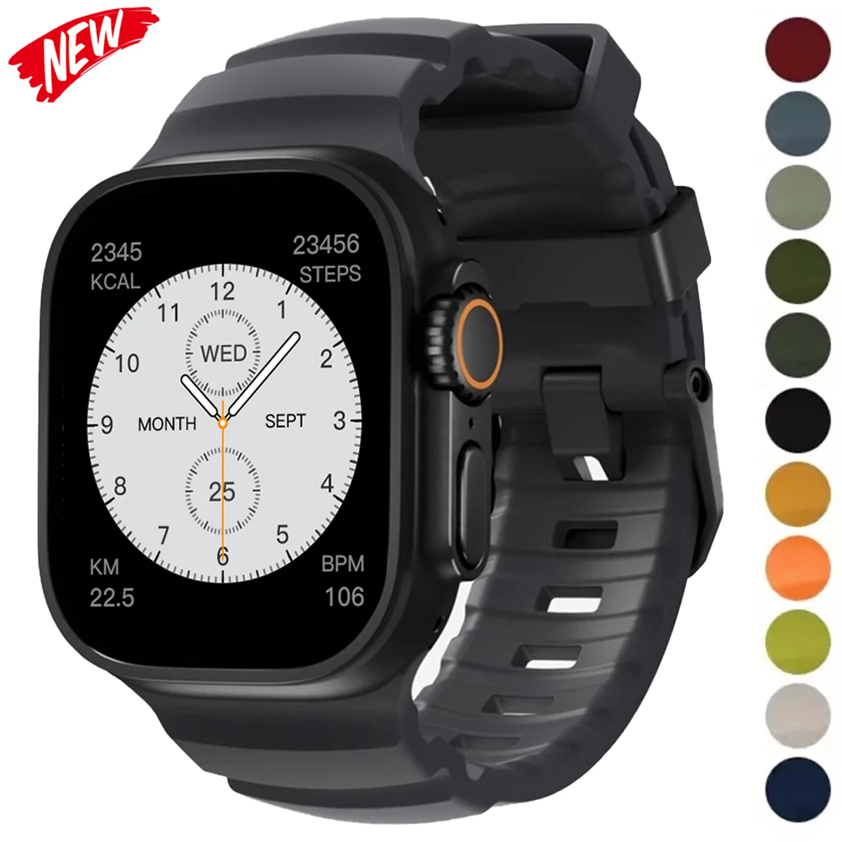 Sporty Titanium Silicone Bracelet Strap