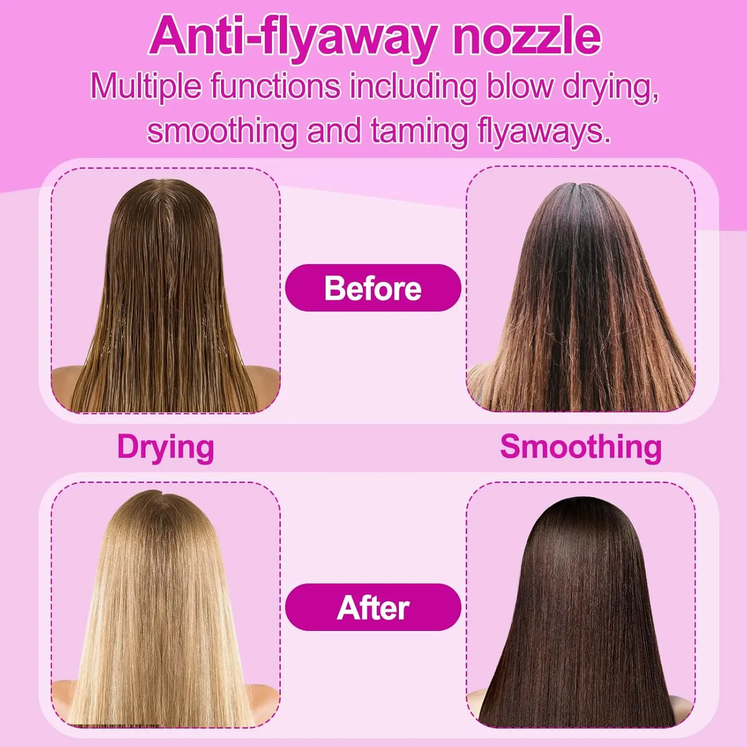 Airwrap Styler HS01 HS05와 호환되는 Anti-FlightFlyaway 부착 노즐, Airwrap용 스무딩 부착