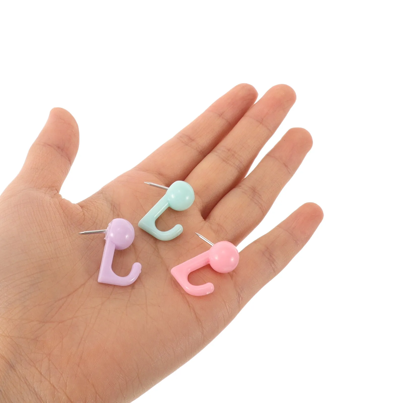 50Pcs 귀여운 마카롱 테마 후크 핀 코르크보드용 푸시 핀 후크 게시판 벽 그림 걸이 장 엄지 못