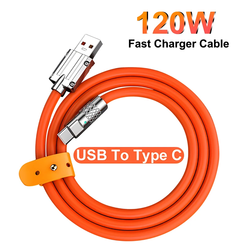 6A 120 Вт кабель для быстрого зарядного устройства для iPhone 14 13 Pro Max USB Type C для Xiaomi Huawei Samsung жидкий силиконовый провод для быстрой зарядки