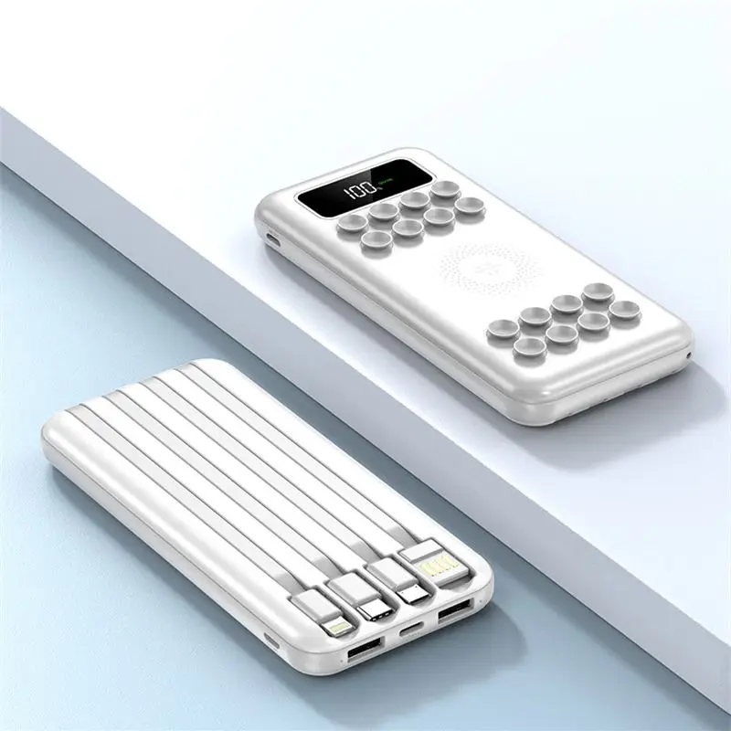 보조배터리 마그네틱 무선 충전기 보조베터리, 케이블 포함, 20000mAh, 아이폰 15, 14, 삼성, 화웨이, 휴대용 충전기