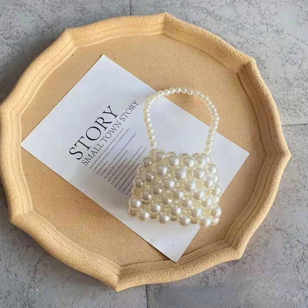 Children's Mini Hand Bags Cute Little Girls Pearl Coin Pouch Tote Kawaii Kids Party Wedding Clutch Purse Bag Gift