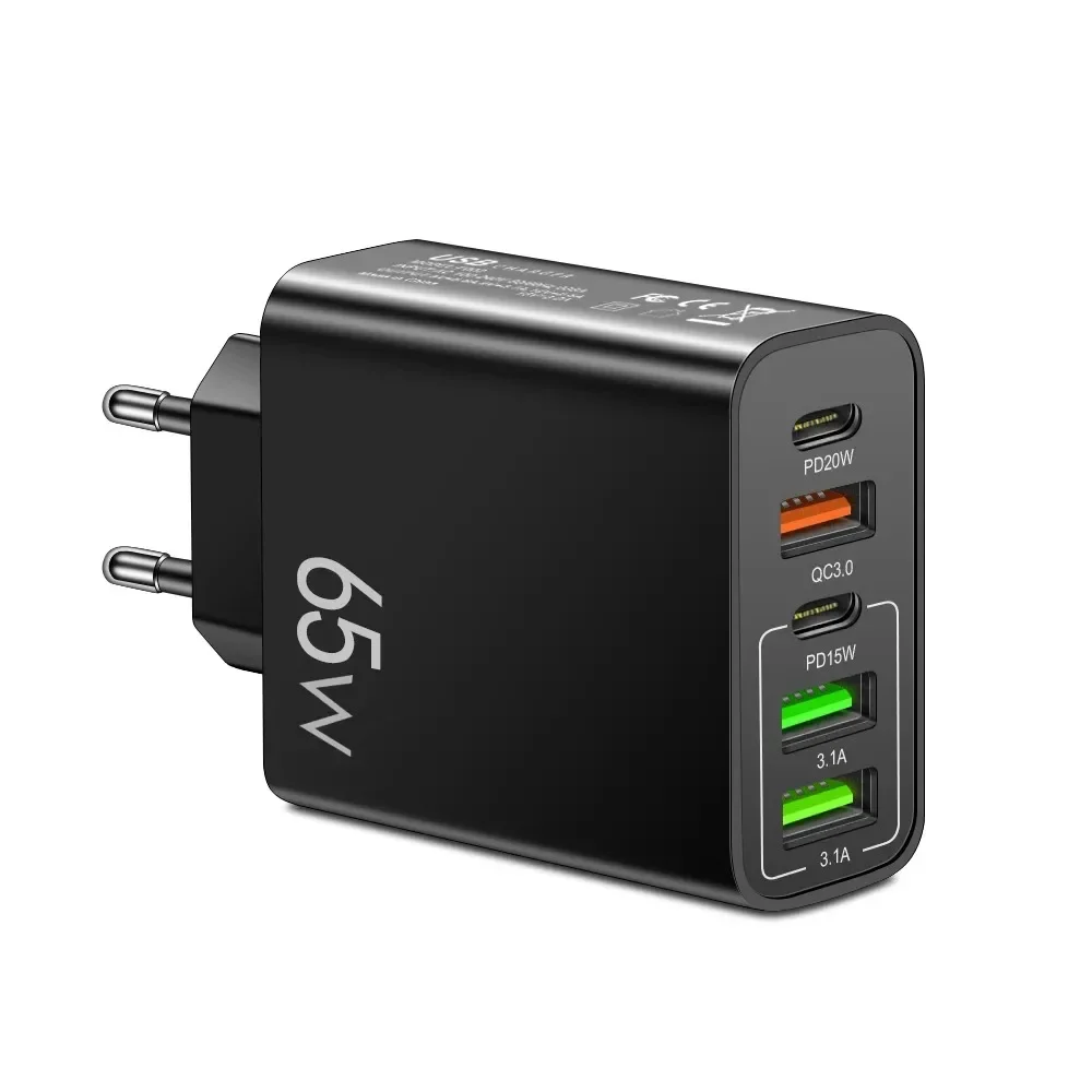 65W 5 Ports USB C Charger Fast Charging Phone Charger thumbnail 3