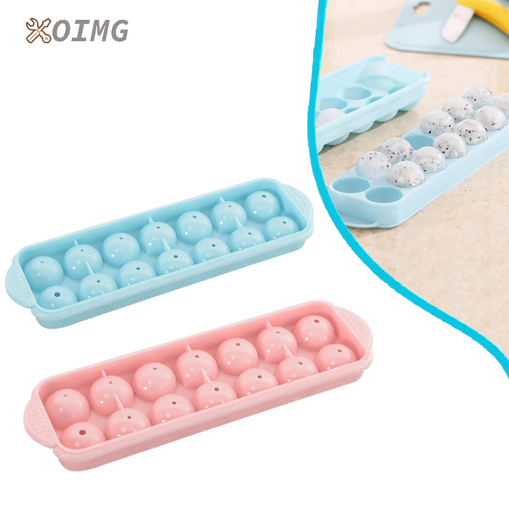 Round Ice Cube Tray With Lid Plastic Diamond Style Ice Cube Mold