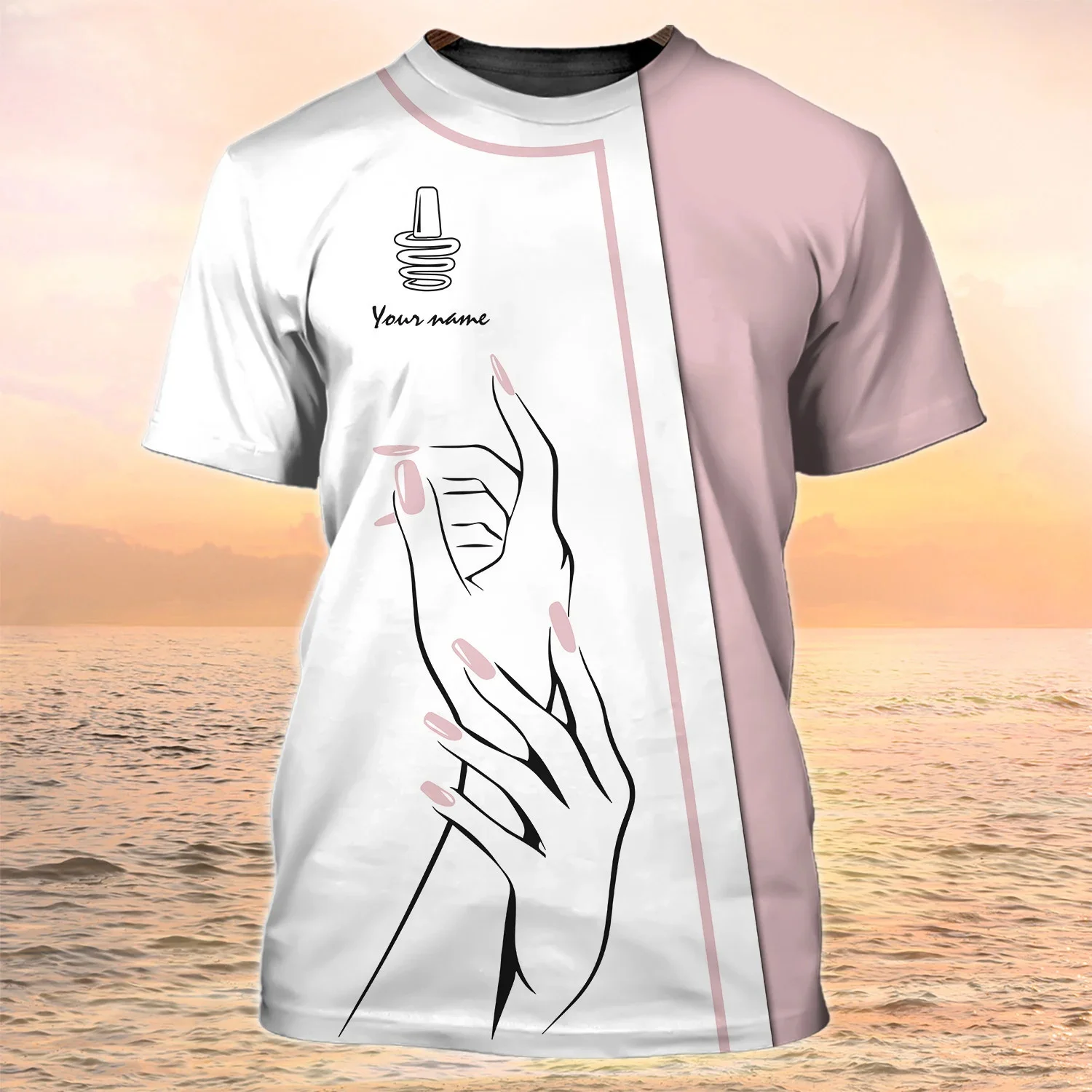 Neueste Sommer männer T-shirt Nagel Techniker Personalisierte Name 3D Gedruckt t shirt Unisex Casual Tops Nagel Salon Uniform DW157 – Detail 34