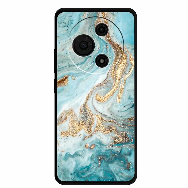 Gradient Marble Painted Silicone Phone Case - Shockproof Soft Cover