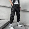 2022 Techwear Style Multi Pockets Cargo Pants Man Vintage Punk Hip Hop Pants Ribbon Casual Joggers Streetwear 1