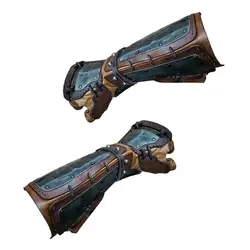 Gauntlet Wristband Adjustable Leather Bracers Long Style Knights Faux Leather Battle Arm Guard Bracers Medieval Armor Costume