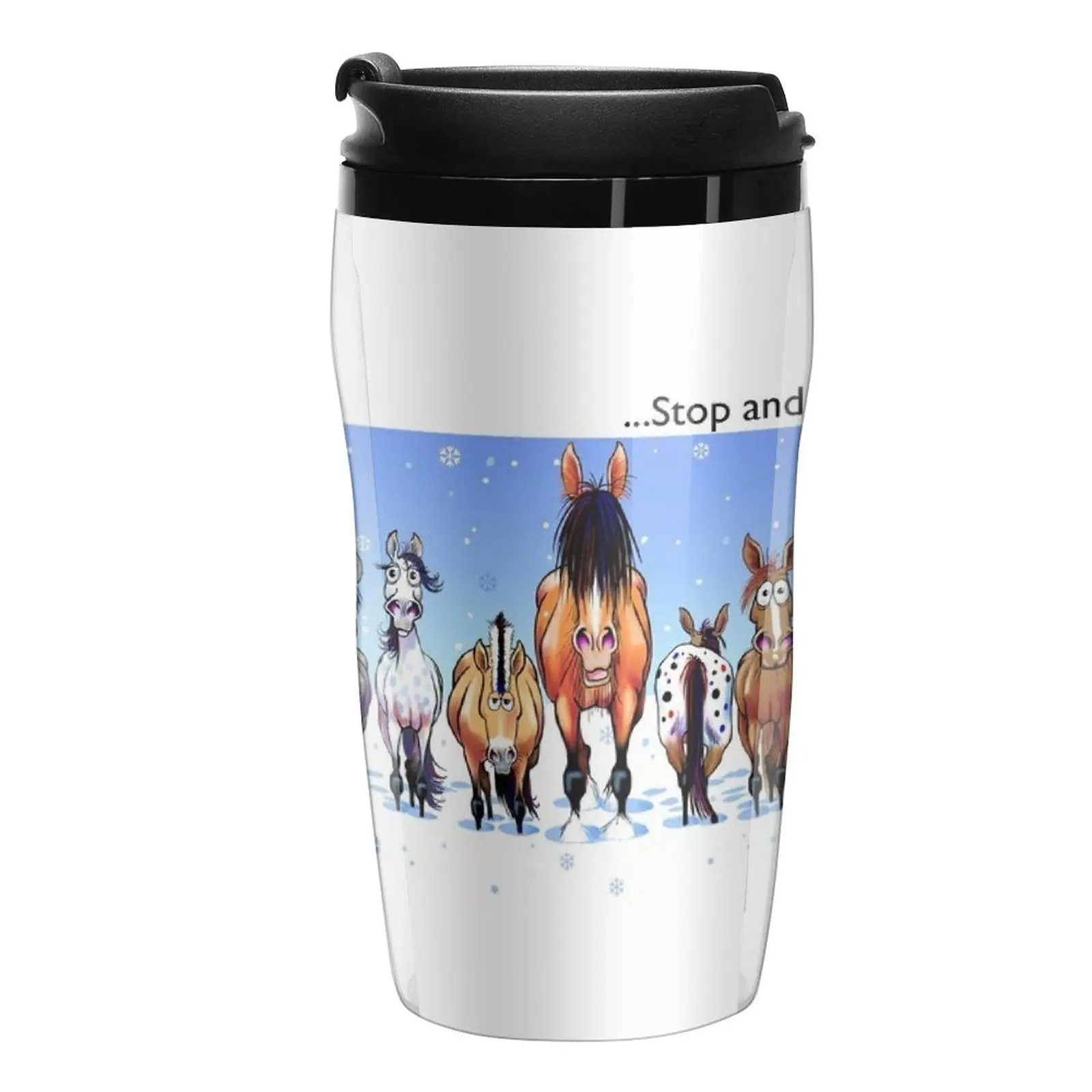 

Fergus the Horse: "Life is short... Stop and smell the horses" Travel Coffee Mug Glass For Coffee Coffee Accessory Butterfly Cup
