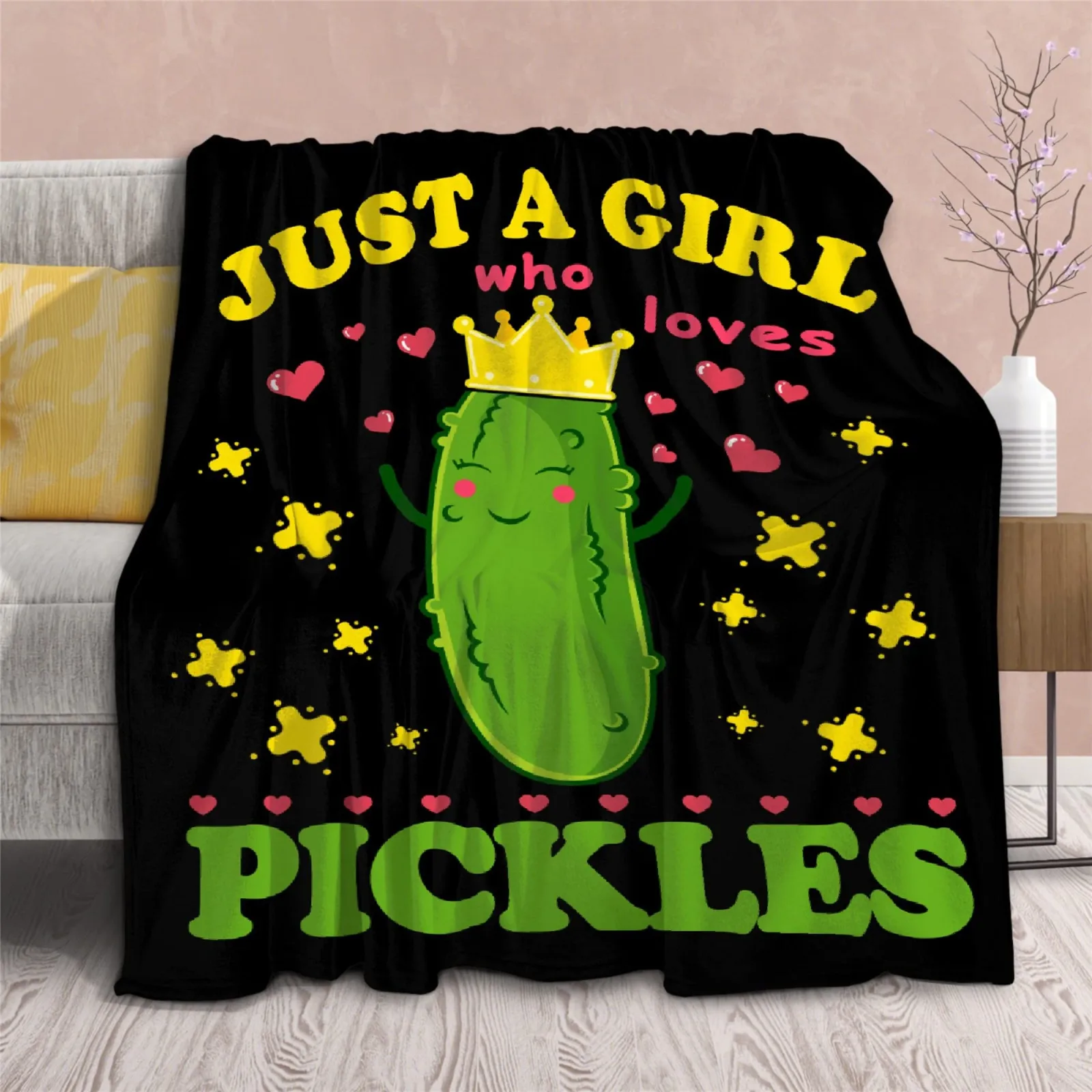 

Loves Pickles Flannel Blankets Fashion Funny Cute Thin Quilt 3D Printed Throw Blanket Office Nap Baby Cozy Quilts Dropshipping