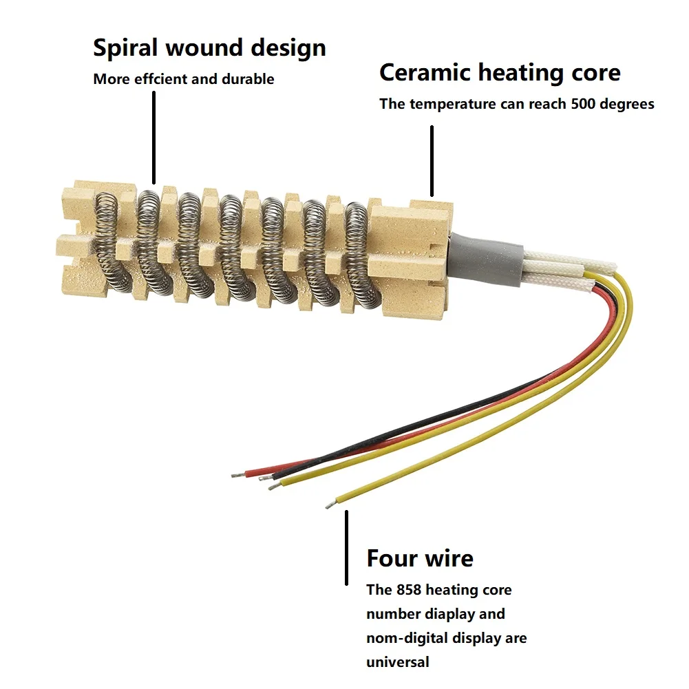 220V Hot Air Gun Heating Element Ceramic Heating Core Heater For 8586 858D 8858 8586D 8018 850A Heat Gun Rework Soldering Repair 2