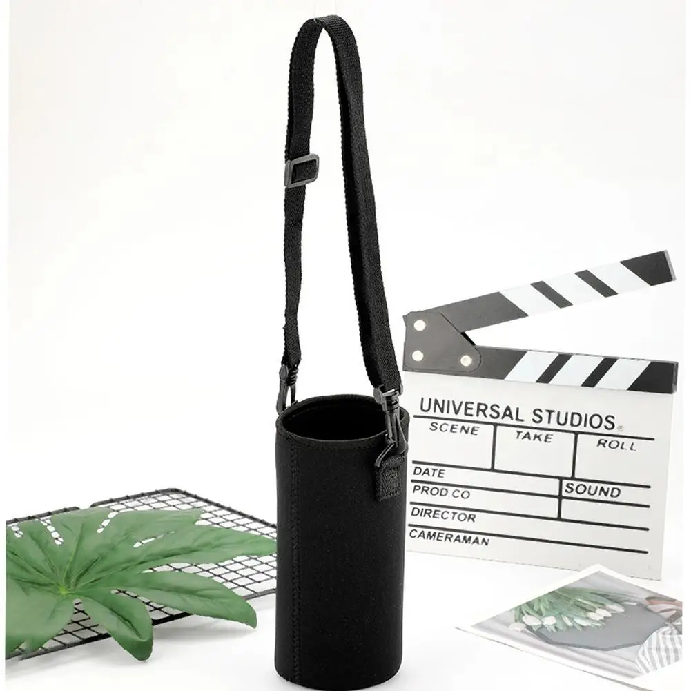 Portable Outdoor Sports Water Bottle Insulated Cup Cover Bag Strap Pouch Storage