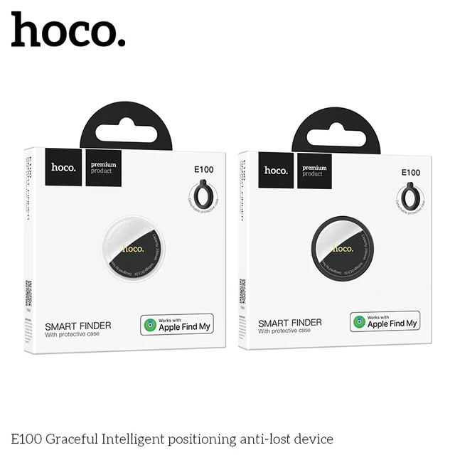 E100 Smart GPS Tracker Mini Tag Anti-Lost Device with Case for iOS Apple Find My App Car/Key/ Pet/Kids Location Finder 6