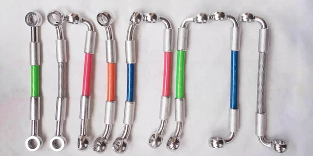 ブレーキオイルホース 25 Cm - 95 オートバイ用ステンレススチール編組ブレーキオイルホースライン、ステンレススチール圧着 1  ブレーキオイルホース 1M/2M/3M/5M/8M/10M オートバイ用編組ステンレススチールブレーキラインホース 流体油圧ホース ラインメイト樹脂  ホース ... バイクのブレーキライン バイクブレーキホース オートバイ油圧ステンレススチール編組ブレーキライン流体オイルチューブ 10 Cm -