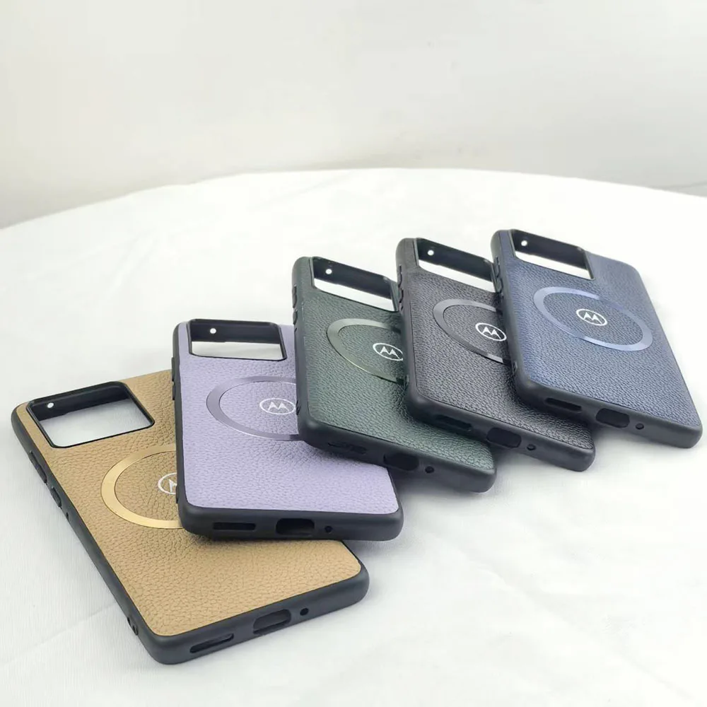 Leather Magnetic Phone Case with MagSafe Charging Compatibility