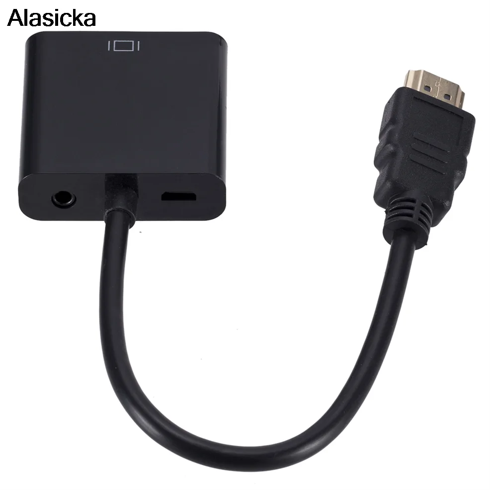 HD 1080P HDMI To VGA 케이블 컨버터 (오디오 전원 공급 장치 포함) HDMI Male To VGA Female 컨버터 어댑터, 태블릿 노트북 PC TV 용