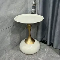 Petit appartement table d'angle européenne en fer forgé balcon table basse mobile chambre chevet petite table ronde table de bord de canapé 6