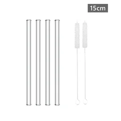 Eco-Friendly Mini Glass Straws for Cocktails and Barware (4pcs straight)