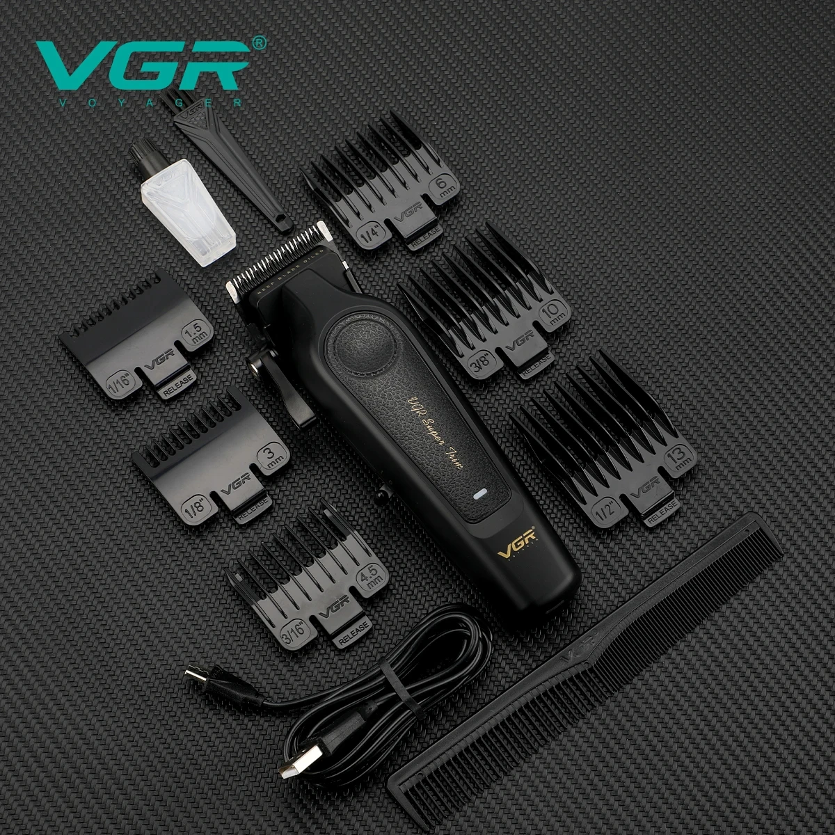 ماكينة قص الشعر الاحترافية الراقية VGR V-197 مع ما...