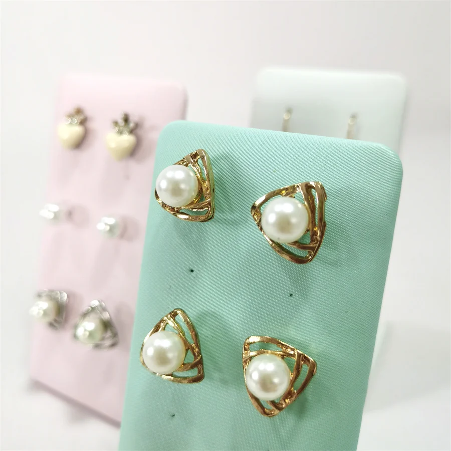 Custom Color Ear Studs Display Rack 12 Holes Earrings Holder Jewelry Organizer L Shaped Earring Display Stand 1pcs