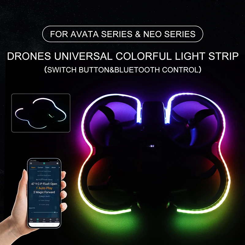 Bande lumineuse LED drone DJI NEO/Avata 2/Air3S/2S/Mini 4K/4/3pro/2 SE - Kit vol nocturne
