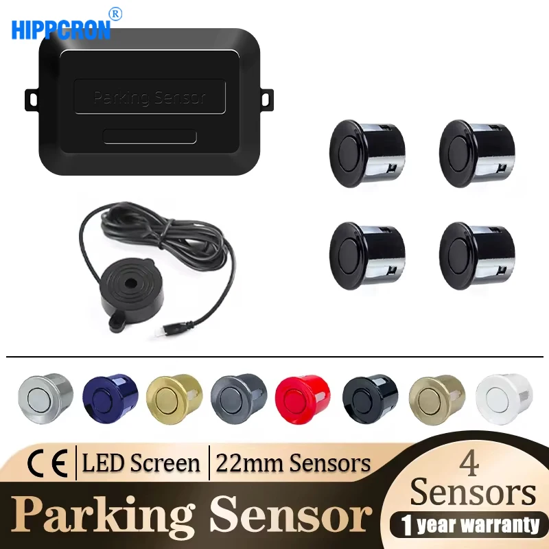 Parking Sensor Kit Led Parking Sensor Kit Parking Sensor Car Led Parking Sensor Hippcron Car Parking Sensor Kit Buzzer 22mm 4 Sensors Reverse Backup Radar Sound Alert Indicator Probe System 12V 8 Colors