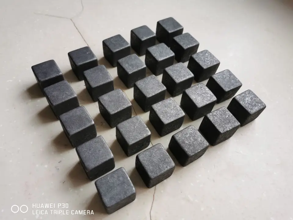 Shungite Stone Cube 25-31mm EMF 보호 크리스탈 치유 블랙 락 클렌징
