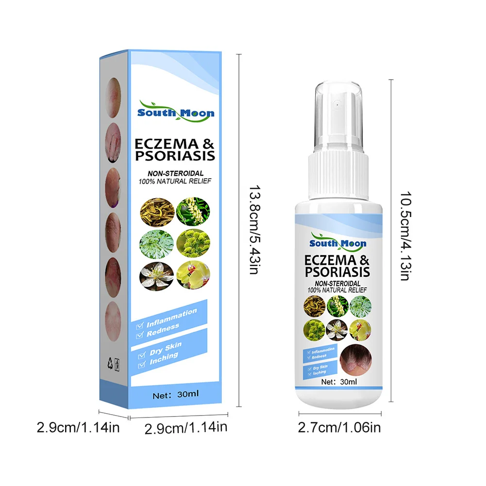 30ml Skin Psoriasis Spray Natural Herb Eczema Treatment Spray Itch Relief Improve Redness Dermatitis Psoriasis Health Care