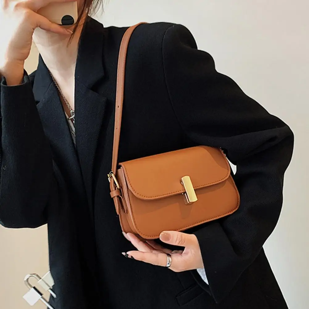 

Гладкий кошелек из искусственной кожи в стиле ретро, сумка на плечо с тонкими ремешками, Женская вместительная стильная дорожная сумка для поездок с пряжкой