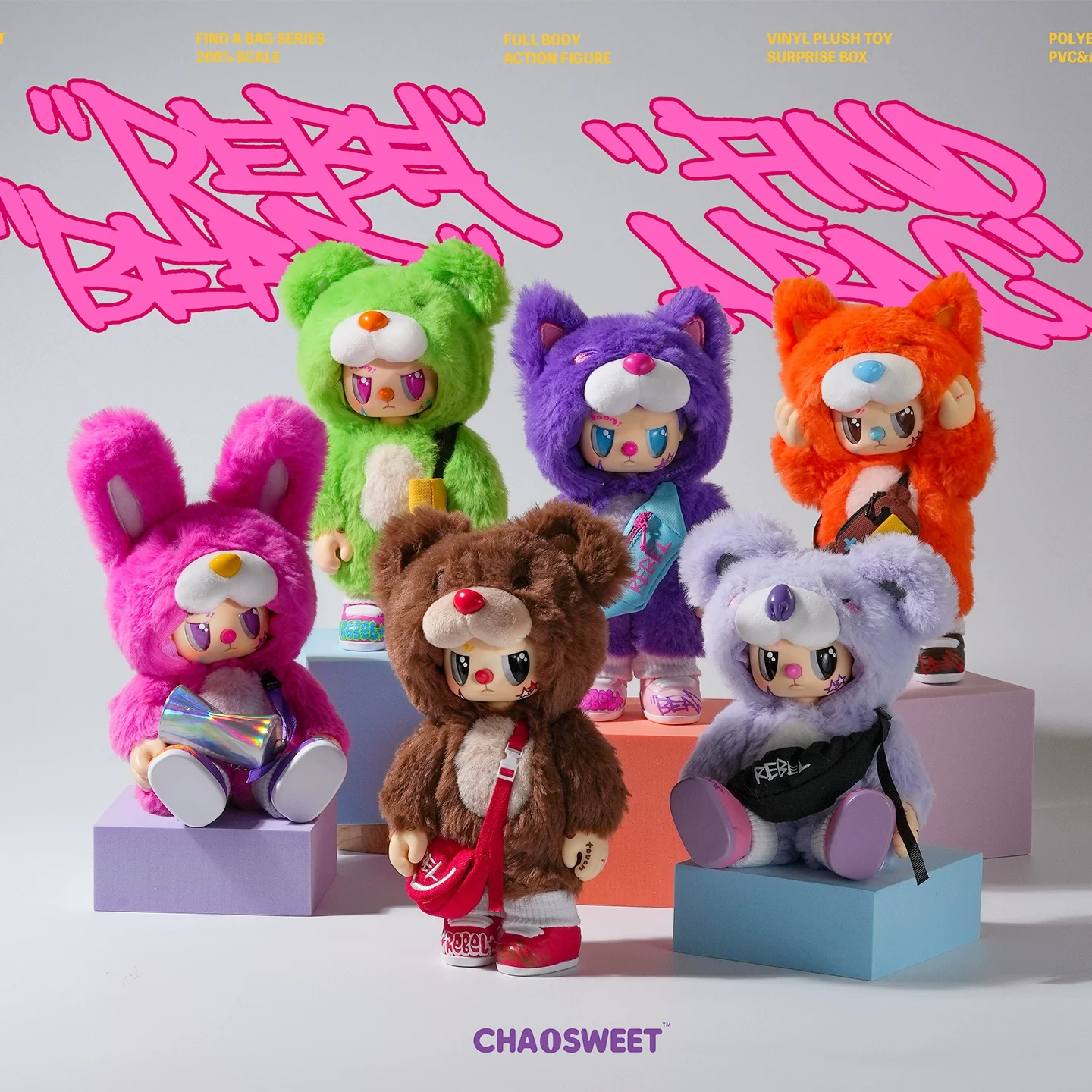 Chao Sweet Rebel Bear Satchel Little Bear Series Blind Box