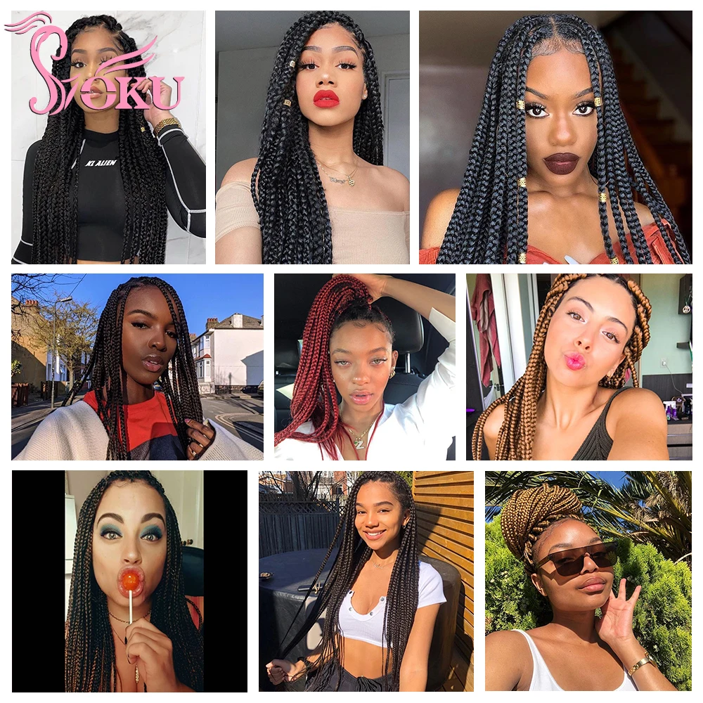Synthetic Braid Hair Extensions Ombre Blonde Crochet Twist 24Inch Yaki Straight DIY Braids Pre-stretched Easy Braiding Hair SOKU
