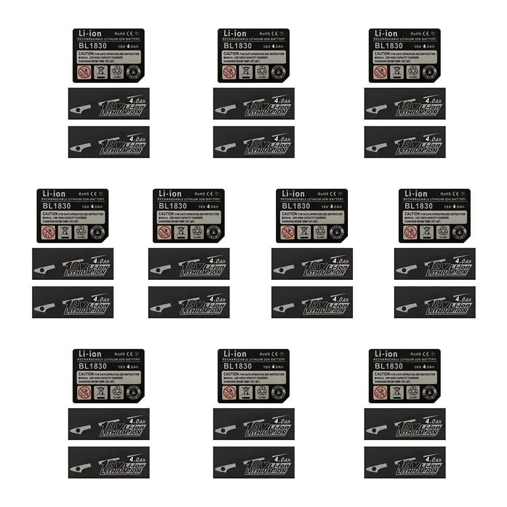 BL1830 Label Li-Ion battery 18V 3.0Ah 4.0Ah 5.0Ah 6.0Ah 9Ah Sticker Tag rechargeable battery 10 Sets For Makita 18V Battery Drill Hammer Wrench